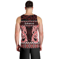 Kia Ora New Zealand Men Tank Top Maori Language Week Whero Taniko Motif - Polynesian Pride