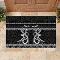 Kia Ora New Zealand Rubber Doormat Maori Language Week Pango Taniko Motif - Polynesian Pride