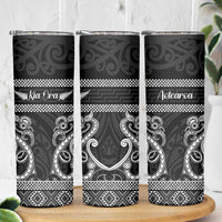 Kia Ora New Zealand Skinny Tumbler Maori Language Week Pango Taniko Motif - Polynesian Pride