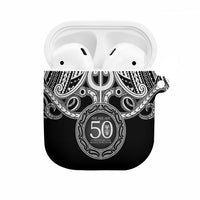 Kia Kaha Te Reo Maori New Zealand AirPods Case 50th Anniversary Ake Ake Ake LT14 Black - Polynesian Pride