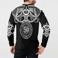 Kia Kaha Te Reo Maori New Zealand Button Sweatshirt 50th Anniversary Ake Ake Ake - Polynesian Pride