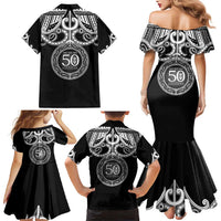 Kia Kaha Te Reo Maori New Zealand Family Matching Mermaid Dress and Hawaiian Shirt 50th Anniversary Ake Ake Ake - Polynesian Pride