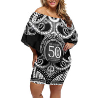 Kia Kaha Te Reo Maori New Zealand Family Matching Off Shoulder Short Dress and Hawaiian Shirt 50th Anniversary Ake Ake Ake - Polynesian Pride