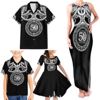 Kia Kaha Te Reo Maori New Zealand Family Matching Tank Maxi Dress and Hawaiian Shirt 50th Anniversary Ake Ake Ake - Polynesian Pride