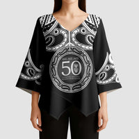 Kia Kaha Te Reo Maori New Zealand Kimono Sleeve Blouse 50th Anniversary Ake Ake Ake - Polynesian Pride