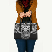 Kia Kaha Te Reo Maori New Zealand Leather Bag 50th Anniversary Ake Ake Ake - Polynesian Pride