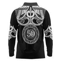 Kia Kaha Te Reo Maori New Zealand Long Sleeve Polo Shirt 50th Anniversary Ake Ake Ake - Polynesian Pride