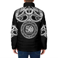 Kia Kaha Te Reo Maori New Zealand Padded Jacket 50th Anniversary Ake Ake Ake - Polynesian Pride