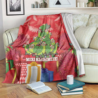 Kakapo New Zealand Christmas Blanket Meri Kirihimete Pohutukawa - Red Color LT14 Red - Polynesian Pride