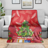 Kakapo New Zealand Christmas Blanket Meri Kirihimete Pohutukawa - Red Color LT14 - Polynesian Pride