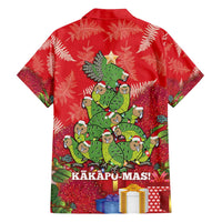 Kakapo New Zealand Christmas Family Matching Off Shoulder Maxi Dress and Hawaiian Shirt Meri Kirihimete Pohutukawa - Red Color LT14 - Polynesian Pride