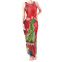 Kakapo New Zealand Christmas Tank Maxi Dress Meri Kirihimete Pohutukawa - Red Color LT14 Women Red - Polynesian Pride