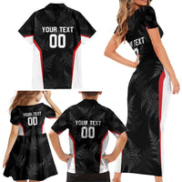 Custom New Zealand Silver Fern Softball Family Matching Short Sleeve Bodycon Dress and Hawaiian Shirt Go Aotearoa LT14 - Polynesian Pride