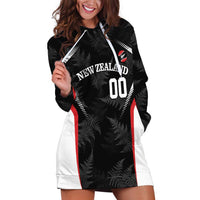 Custom New Zealand Silver Fern Softball Hoodie Dress Go Aotearoa LT14 Black - Polynesian Pride