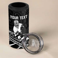 Personalised Aotearoa Ice Hockey 4 in 1 Can Cooler Tumbler NZ Tiki Mascot - Maori Pattern LT14