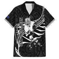 Custom Aotearoa Ice Hockey Family Matching Tank Maxi Dress and Hawaiian Shirt NZ Tiki Mascot - Maori Pattern