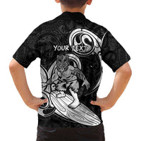Personalised New Zealand Surfing Family Matching Tank Maxi Dress and Hawaiian Shirt Aotearoa Maori Tiki Haka LT14 - Polynesian Pride