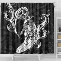 Personalised New Zealand Surfing Shower Curtain Aotearoa Maori Tiki Haka LT14 - Polynesian Pride