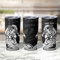 Personalised New Zealand Surfing Tumbler Cup Aotearoa Maori Tiki Haka LT14 - Polynesian Pride