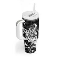 Personalised New Zealand Surfing Tumbler With Handle Aotearoa Maori Tiki Haka LT14 - Polynesian Pride