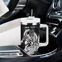Personalised New Zealand Surfing Tumbler With Handle Aotearoa Maori Tiki Haka LT14 - Polynesian Pride
