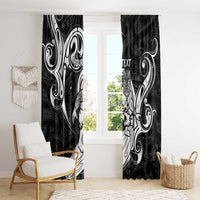 Personalised New Zealand Surfing Window Curtain Aotearoa Maori Tiki Haka