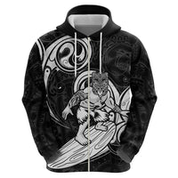Personalised New Zealand Surfing Zip Hoodie Aotearoa Maori Tiki Haka LT14 - Polynesian Pride