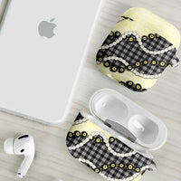 Black Palaka Hawaii AirPods Case Kukui Nut Pikake Lei Hawaiian Tapa Pattern - Polynesian Pride