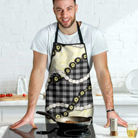 Black Palaka Hawaii Apron Kukui Nut Pikake Lei Hawaiian Tapa Pattern - Polynesian Pride