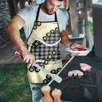 Black Palaka Hawaii Apron Kukui Nut Pikake Lei Hawaiian Tapa Pattern - Polynesian Pride