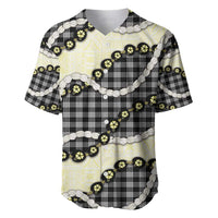 Black Palaka Hawaii Baseball Jersey Kukui Nut Pikake Lei Hawaiian Tapa Pattern - Polynesian Pride