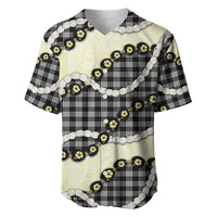 Black Palaka Hawaii Baseball Jersey Kukui Nut Pikake Lei Hawaiian Tapa Pattern LT14 Black - Polynesian Pride