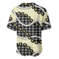 Black Palaka Hawaii Baseball Jersey Kukui Nut Pikake Lei Hawaiian Tapa Pattern LT14 - Polynesian Pride
