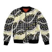Black Palaka Hawaii Bomber Jacket Kukui Nut Pikake Lei Hawaiian Tapa Pattern - Polynesian Pride