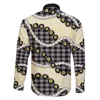 Black Palaka Hawaii Family Matching Short Sleeve Bodycon Dress and Hawaiian Shirt Kukui Nut Pikake Lei Hawaiian Tapa Pattern - Polynesian Pride