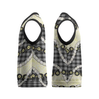 Black Palaka Hawaii Christmas Knitted V-Neck Vest Kukui Nut Pikake Lei Hawaiian Tapa Pattern - Polynesian Pride