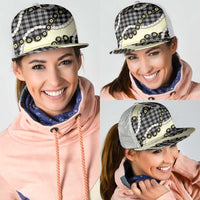 Black Palaka Hawaii Mesh Trucker Cap Kukui Nut Pikake Lei Hawaiian Tapa Pattern - Polynesian Pride