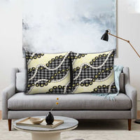 Black Palaka Hawaii Pillow Cover Kukui Nut Pikake Lei Hawaiian Tapa Pattern - Polynesian Pride