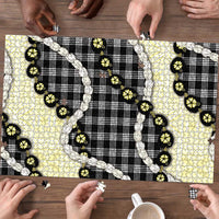 Black Palaka Hawaii Puzzle Kukui Nut Pikake Lei Hawaiian Tapa Pattern - Polynesian Pride