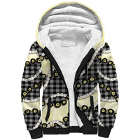 Black Palaka Hawaii Sherpa Hoodie Kukui Nut Pikake Lei Hawaiian Tapa Pattern - Polynesian Pride