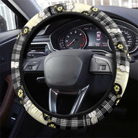 Black Palaka Hawaii Steering Wheel Cover Kukui Nut Pikake Lei Hawaiian Tapa Pattern - Polynesian Pride
