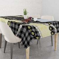 Black Palaka Hawaii Tablecloth Kukui Nut Pikake Lei Hawaiian Tapa Pattern - Polynesian Pride