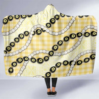 Yellow Palaka Hawaii Hooded Blanket Kukui Nut Pikake Lei Hawaiian Tapa Pattern - Polynesian Pride