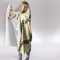 Yellow Palaka Hawaii Hooded Blanket Kukui Nut Pikake Lei Hawaiian Tapa Pattern - Polynesian Pride