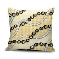 Yellow Palaka Hawaii Pillow Cover Kukui Nut Pikake Lei Hawaiian Tapa Pattern - Polynesian Pride