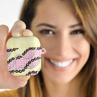 Pink Palaka Hawaii AirPods Case Kukui Nut Pikake Lei Hawaiian Tapa Pattern - Polynesian Pride
