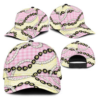 Pink Palaka Hawaii Classic Cap Kukui Nut Pikake Lei Hawaiian Tapa Pattern LT14 - Polynesian Pride