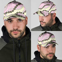 Pink Palaka Hawaii Classic Cap Kukui Nut Pikake Lei Hawaiian Tapa Pattern - Polynesian Pride
