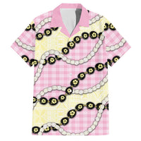 Pink Palaka Hawaii Family Matching Mermaid Dress and Hawaiian Shirt Kukui Nut Pikake Lei Hawaiian Tapa Pattern - Polynesian Pride