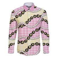 Pink Palaka Hawaii Family Matching Summer Maxi Dress and Hawaiian Shirt Kukui Nut Pikake Lei Hawaiian Tapa Pattern - Polynesian Pride